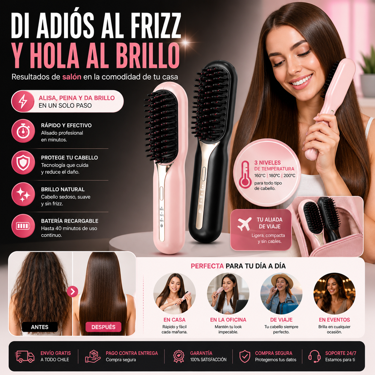 FrizzAway™ | Cepillo inalambrico